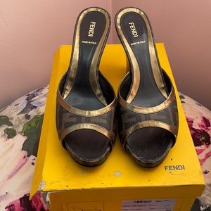 Fendi Zucca Metallic Slide *SOLD*